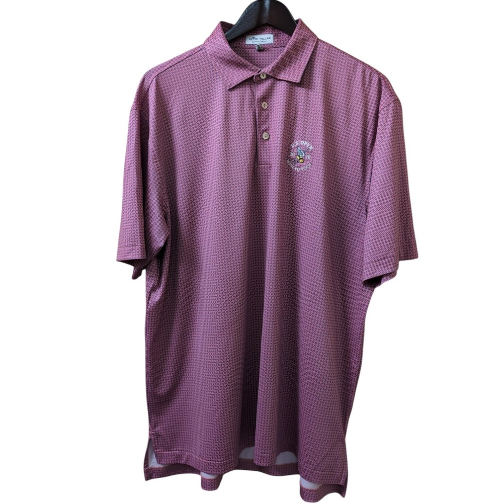 Peter Millar Polo Shirt Mens Large Golf 2020 U.S. Open Winged Foot Performance